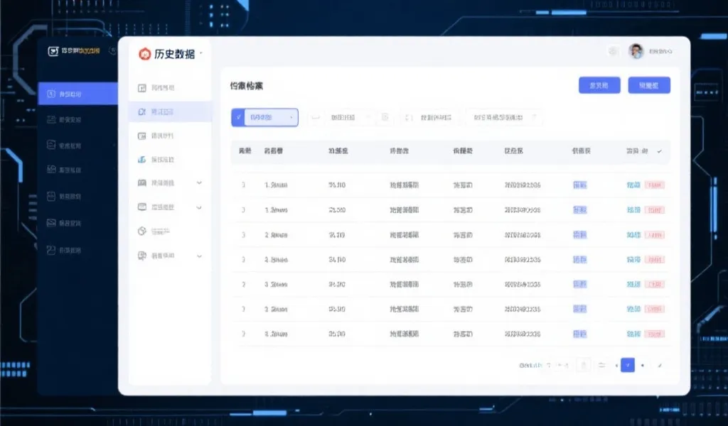 历史开奖数据归档界面示意